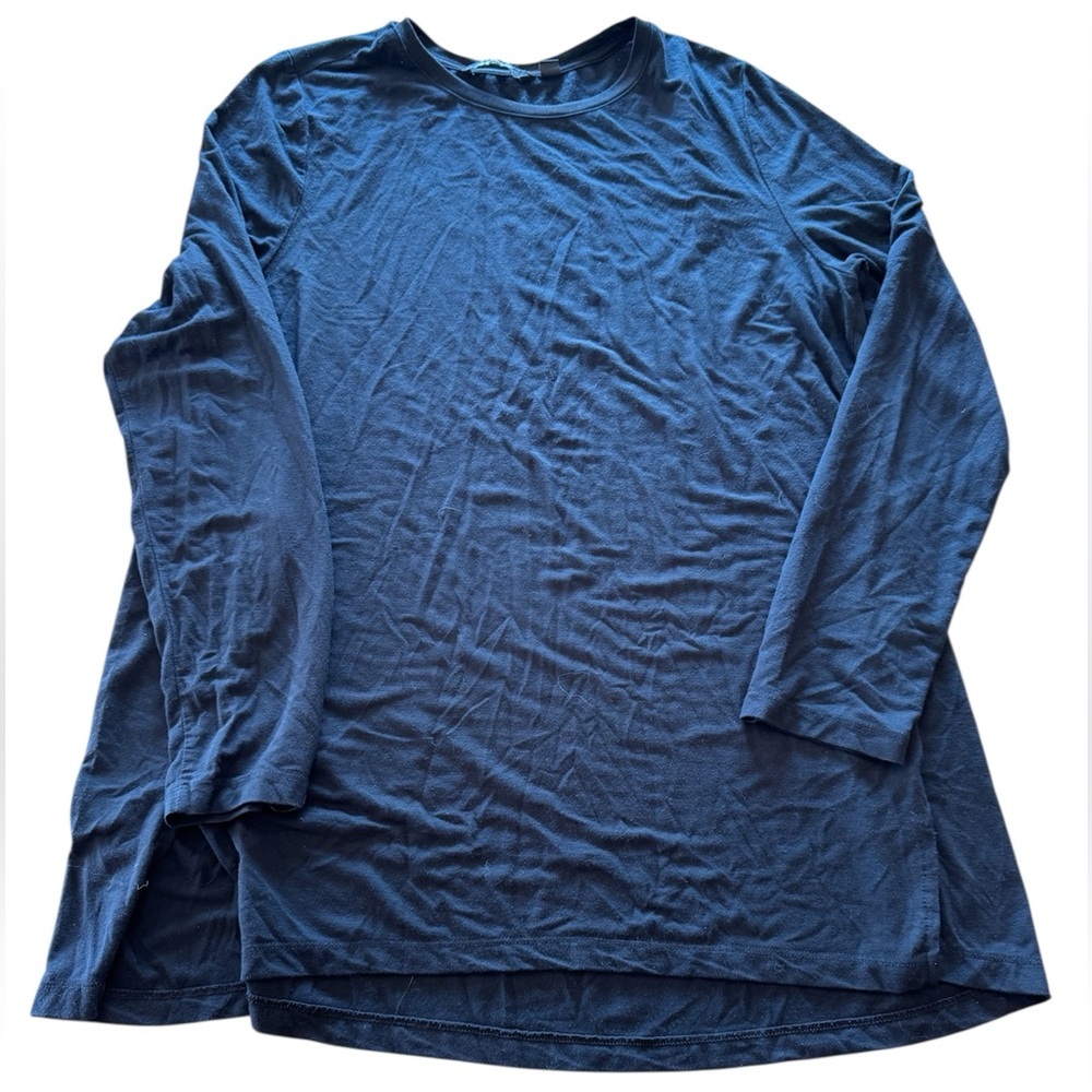 H by Halston Black Long Sleeve Crew Neck Top L